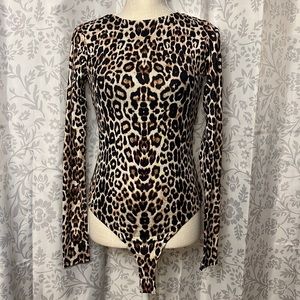 Cheetah Print Open Back Bodysuit